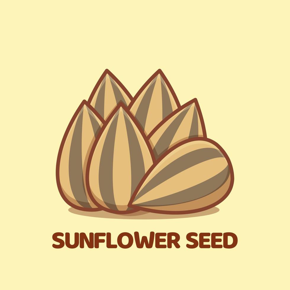 sunflower seed cartoon vector icon illustration isolated