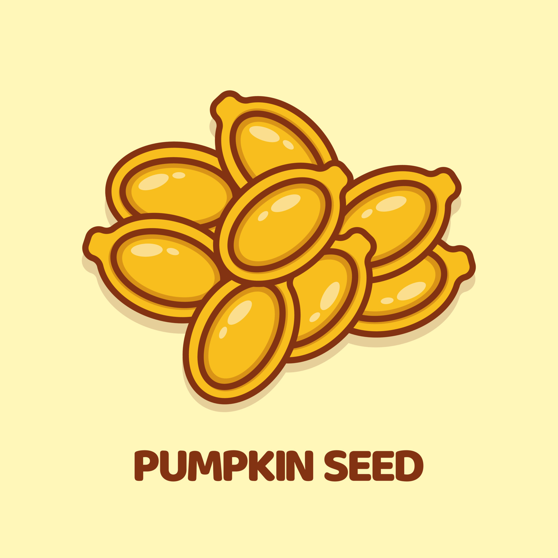Pumpkin Seed cartoon vector icon illustration isolated 13708107 Vector