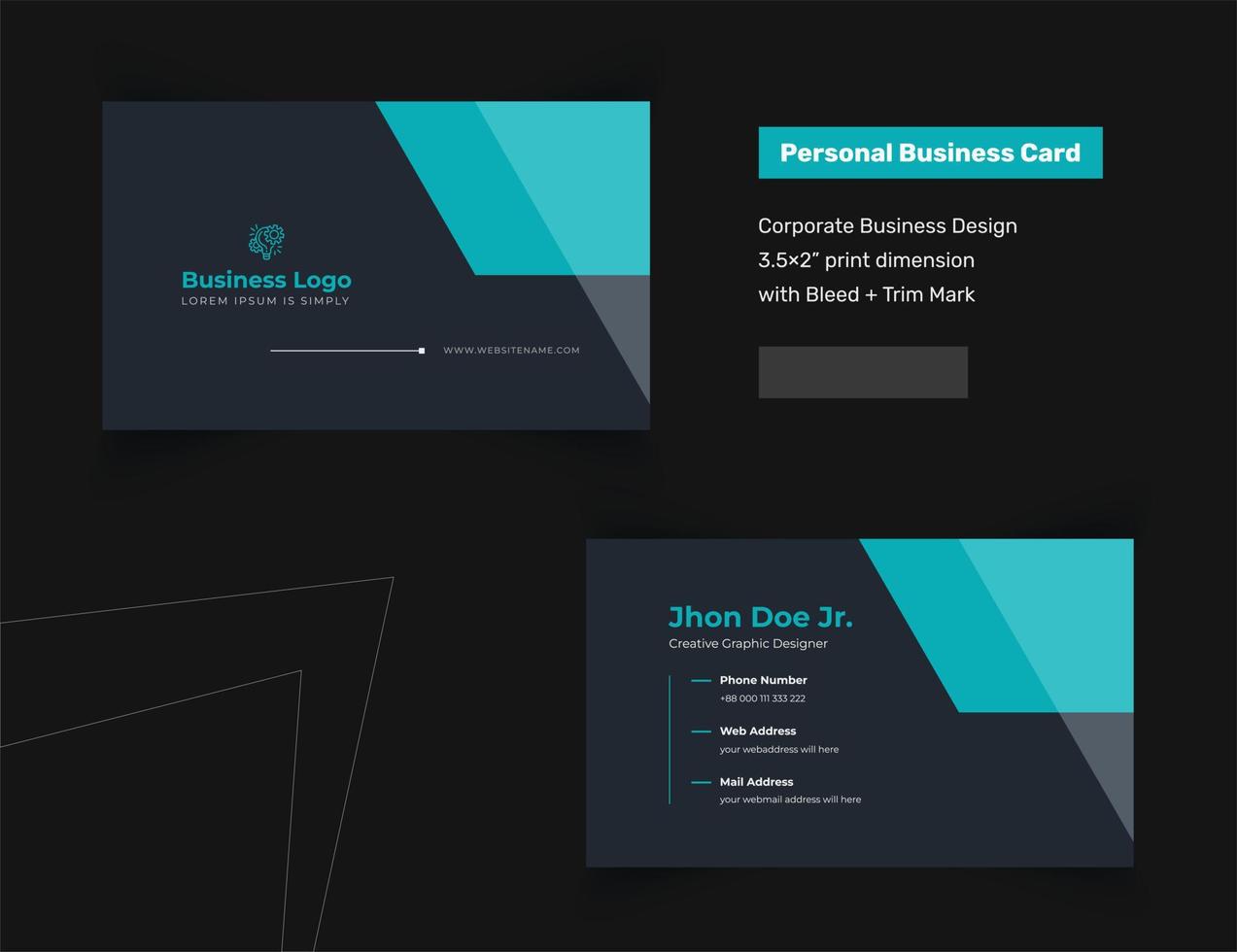 Business Card Template For Digital DJ, Consulting Engineer, Architecture, Photographer, Designer vector