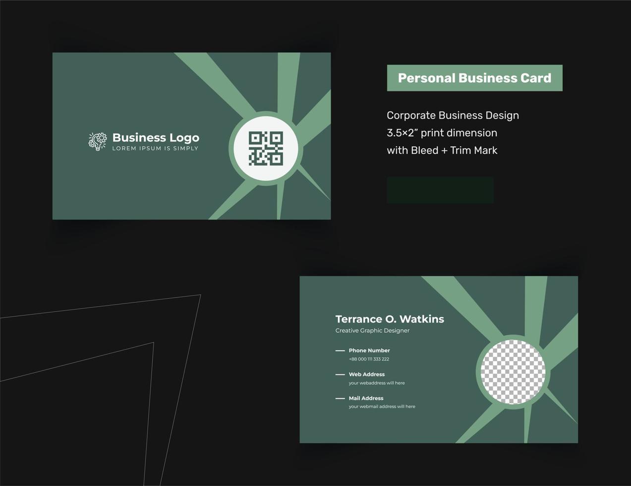 Elegant Simple Business Card Template For Digital DJ, Consulting Engineer, Architecture vector