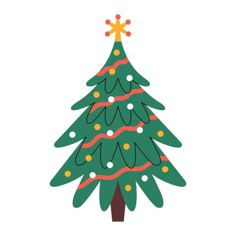 Decorated Christmas tree vector