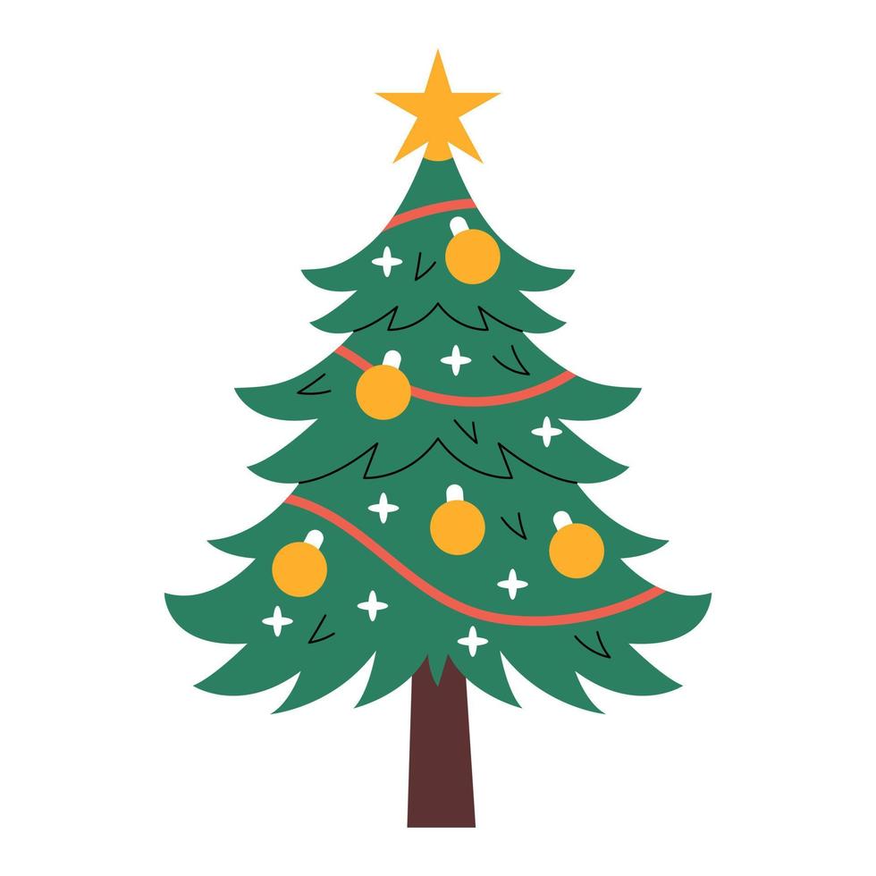 Decorated Christmas tree vector