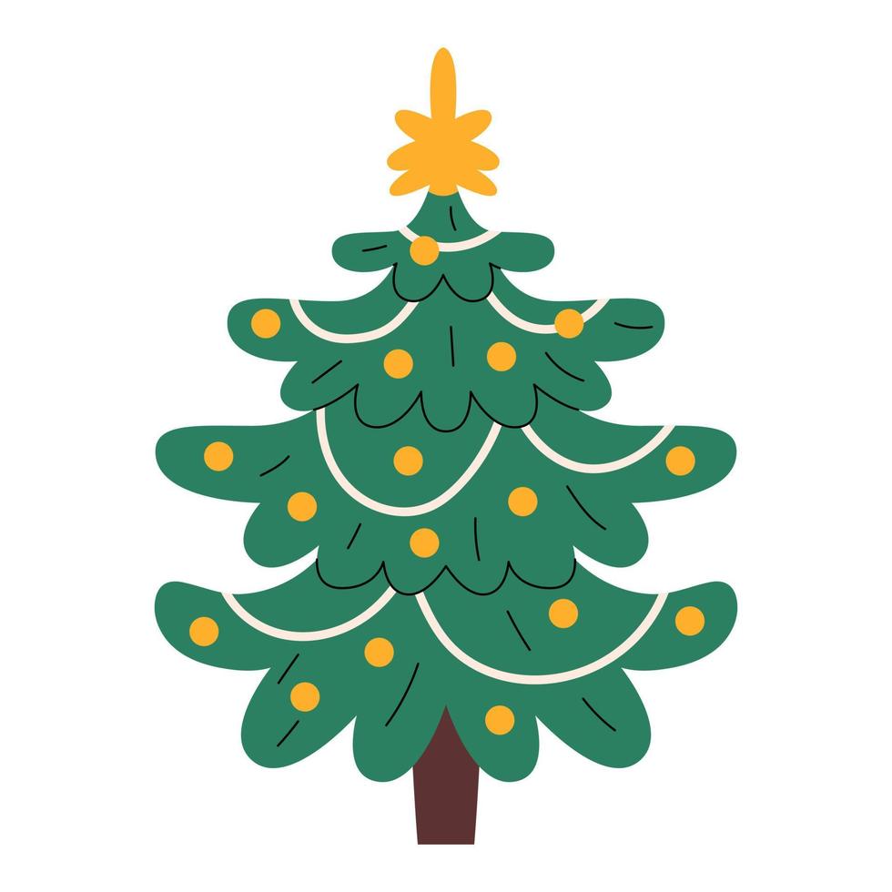 Decorated Christmas tree vector
