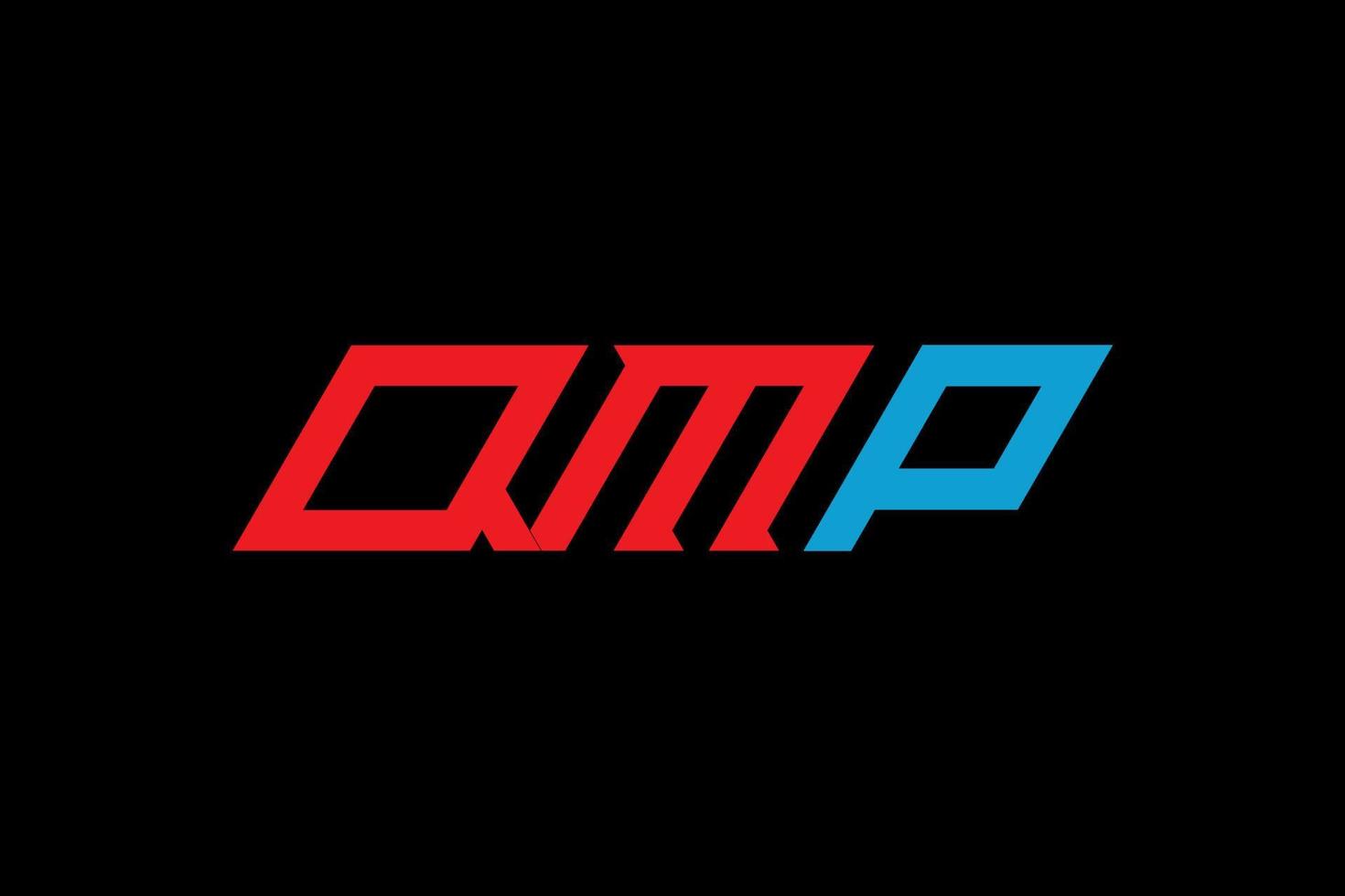 QMP letter alphabet logo design vector