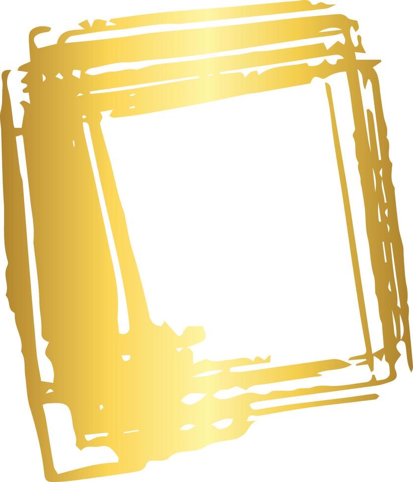 elemento de diseño de trazo de pincel dorado vector