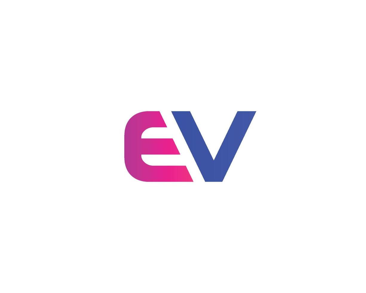 plantilla de vector de diseño de logotipo ev ve