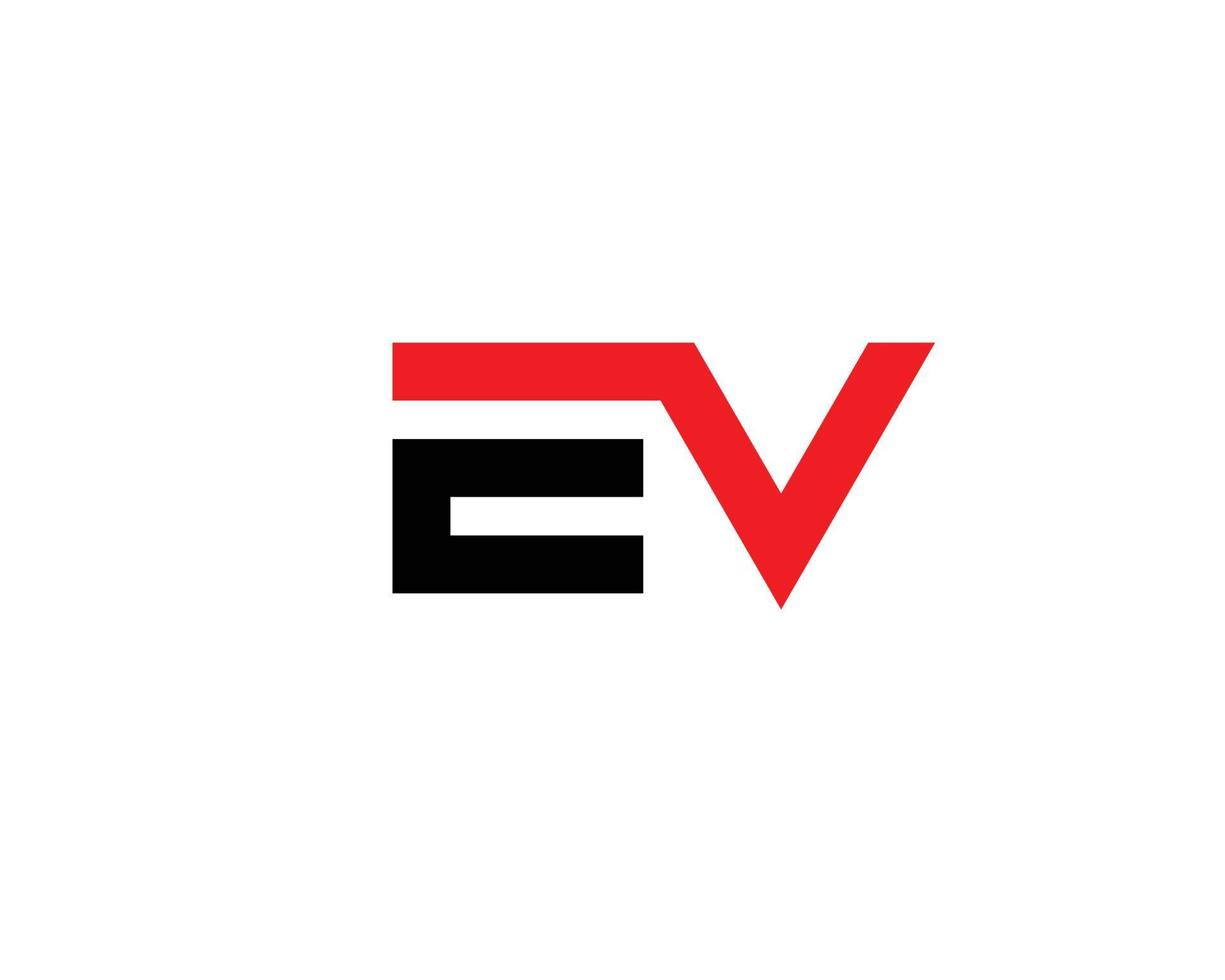 plantilla de vector de diseño de logotipo ev ve