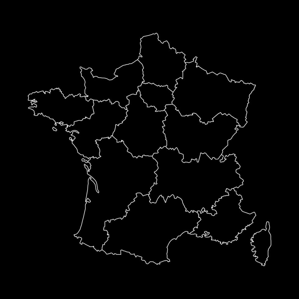 francia con regiones. ilustración vectorial vector