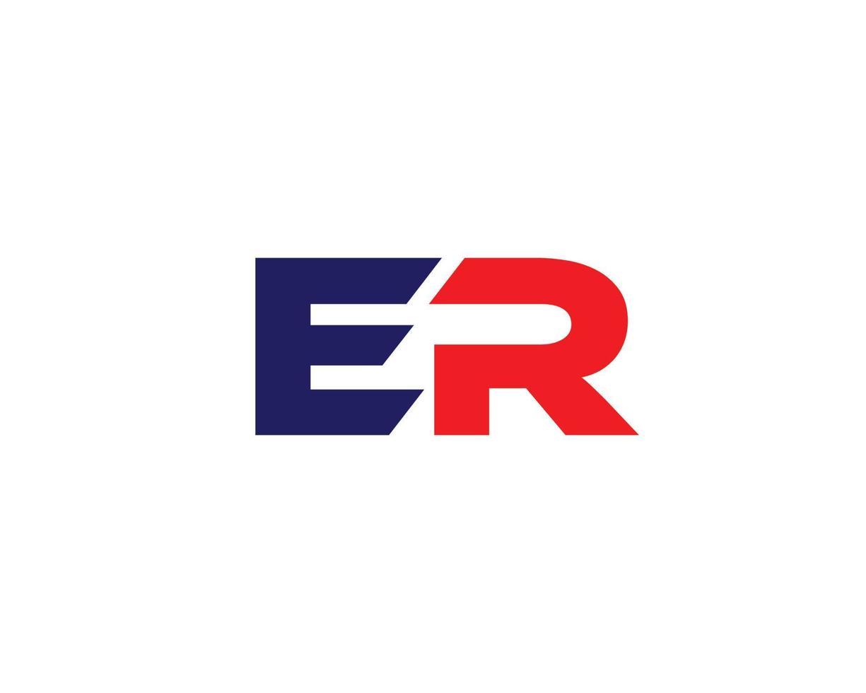 ER RE logo design vector template