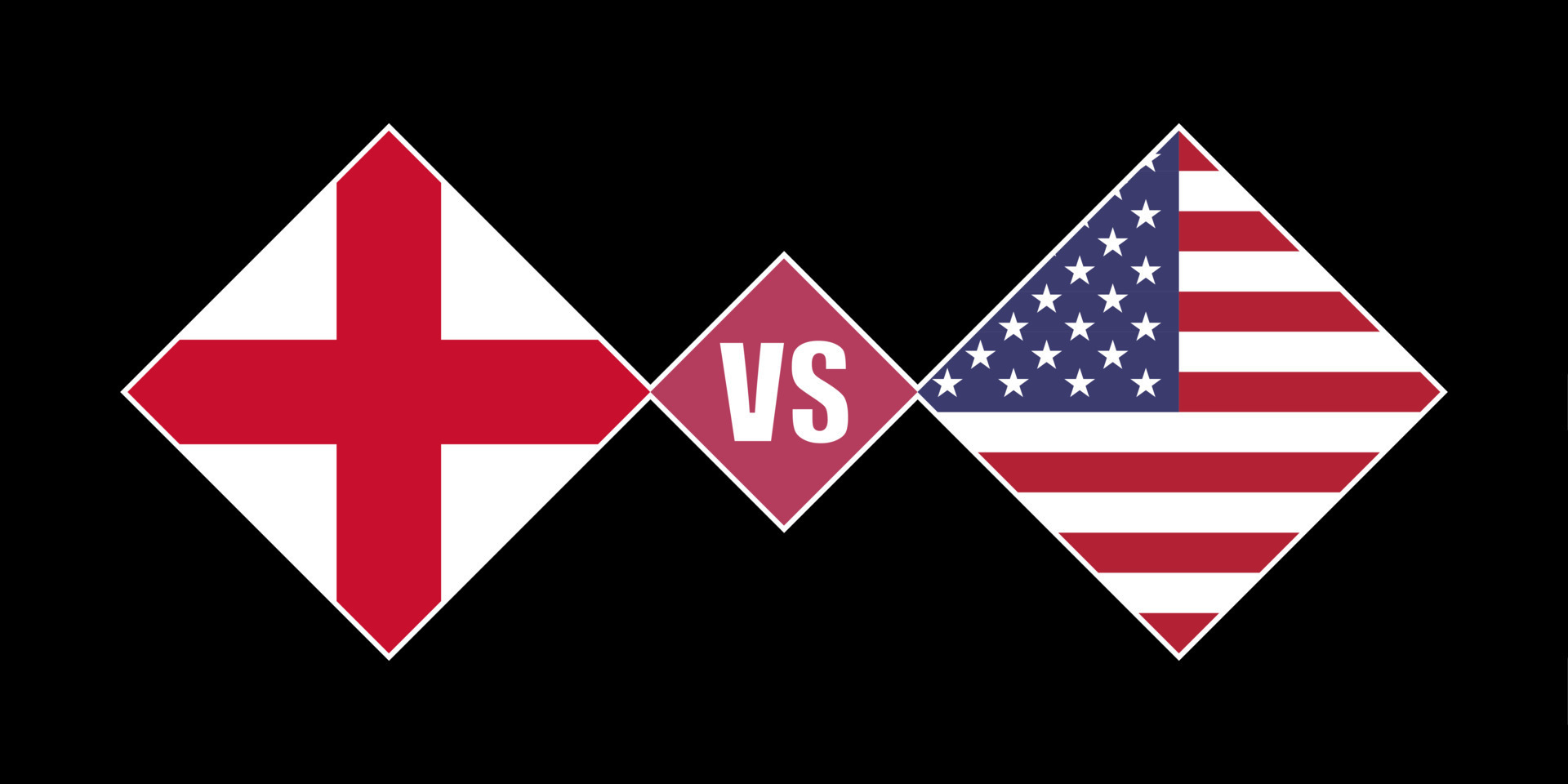 concepto de bandera de inglaterra vs estados unidos. ilustración
