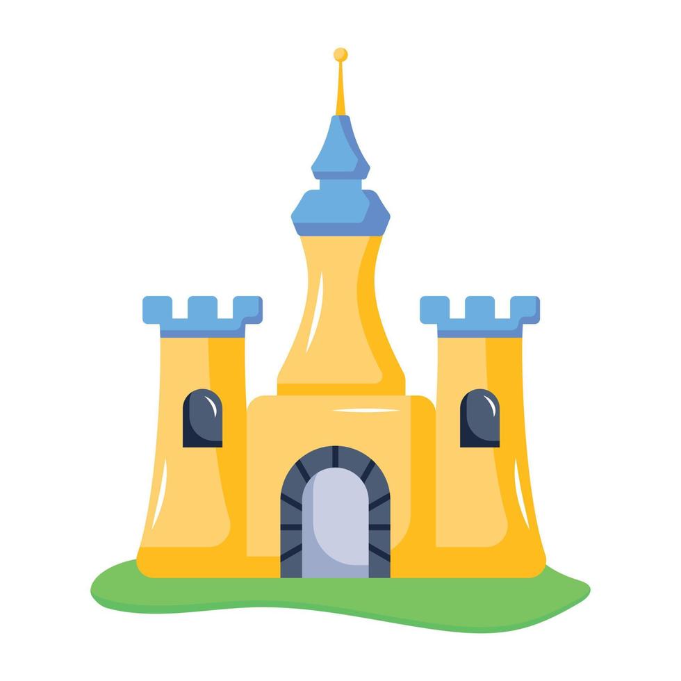 un icono plano del castillo vector
