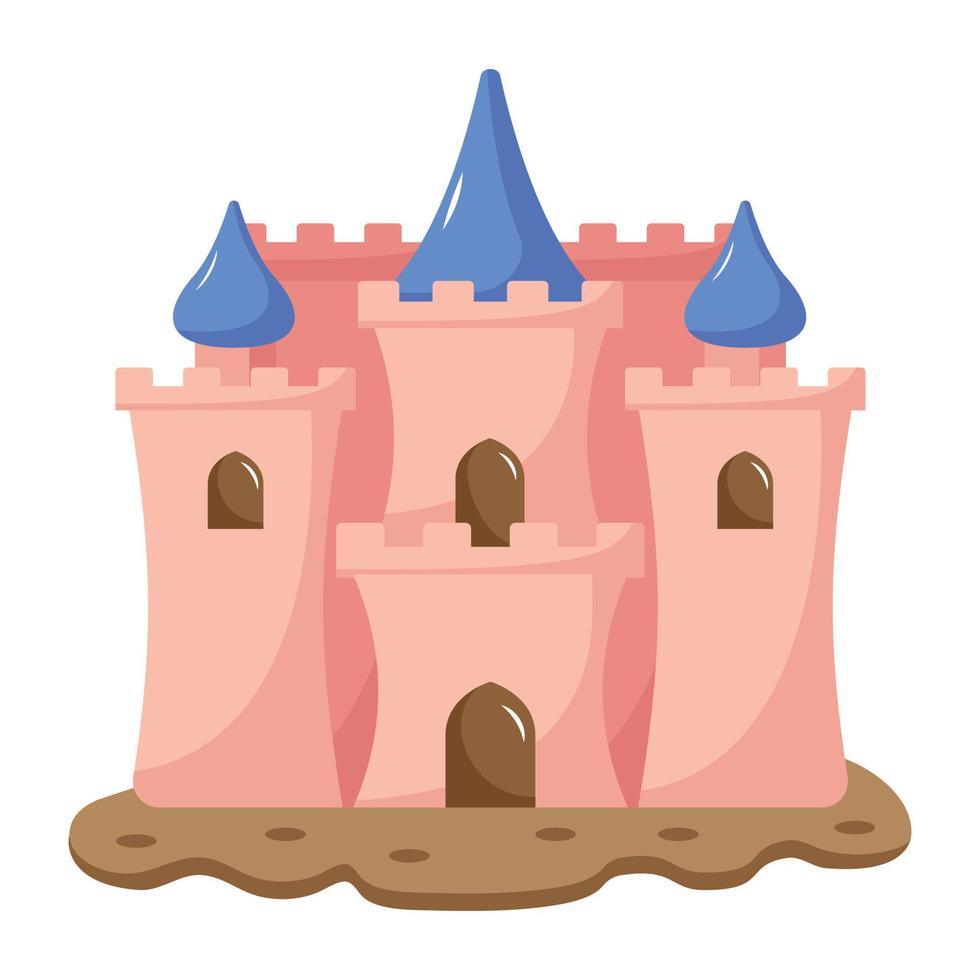 un icono plano del castillo vector