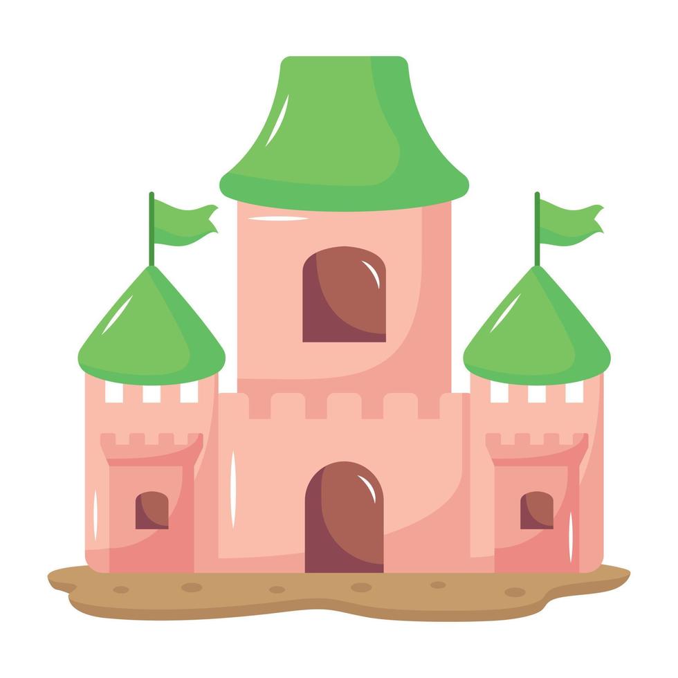 un icono plano del castillo vector