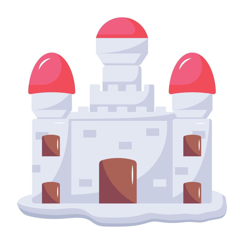 un icono plano del castillo vector