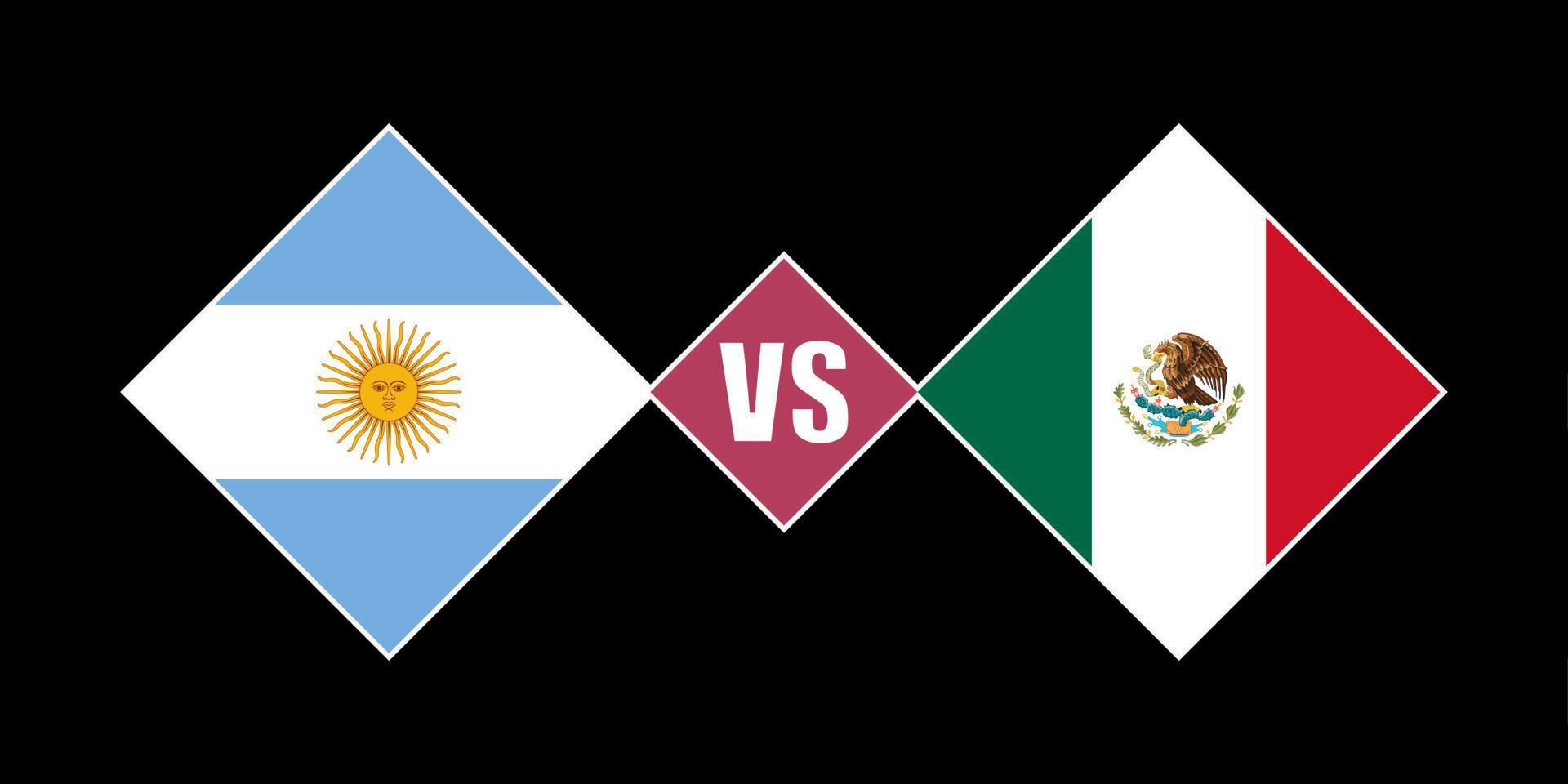 Argentina vs Mexico flag concept. Vector illustration.