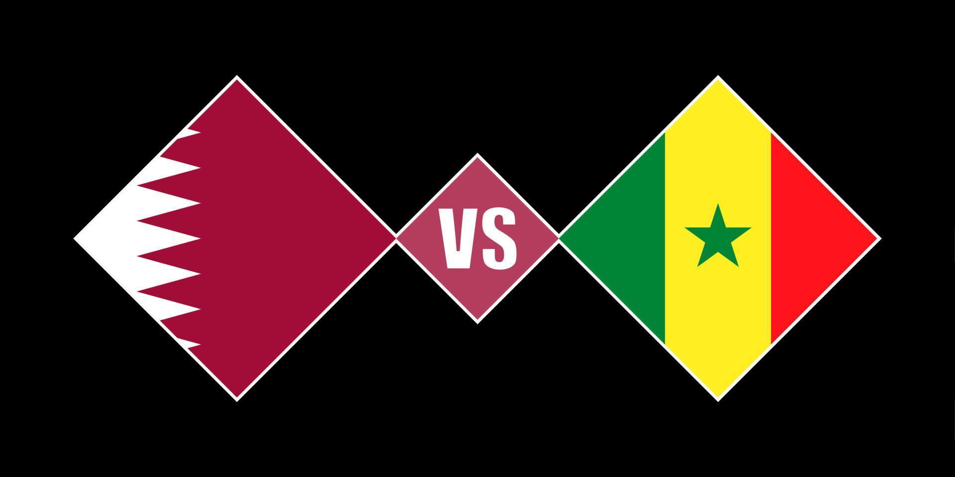Senegal vs Qatar flag concept. Vector illustration.