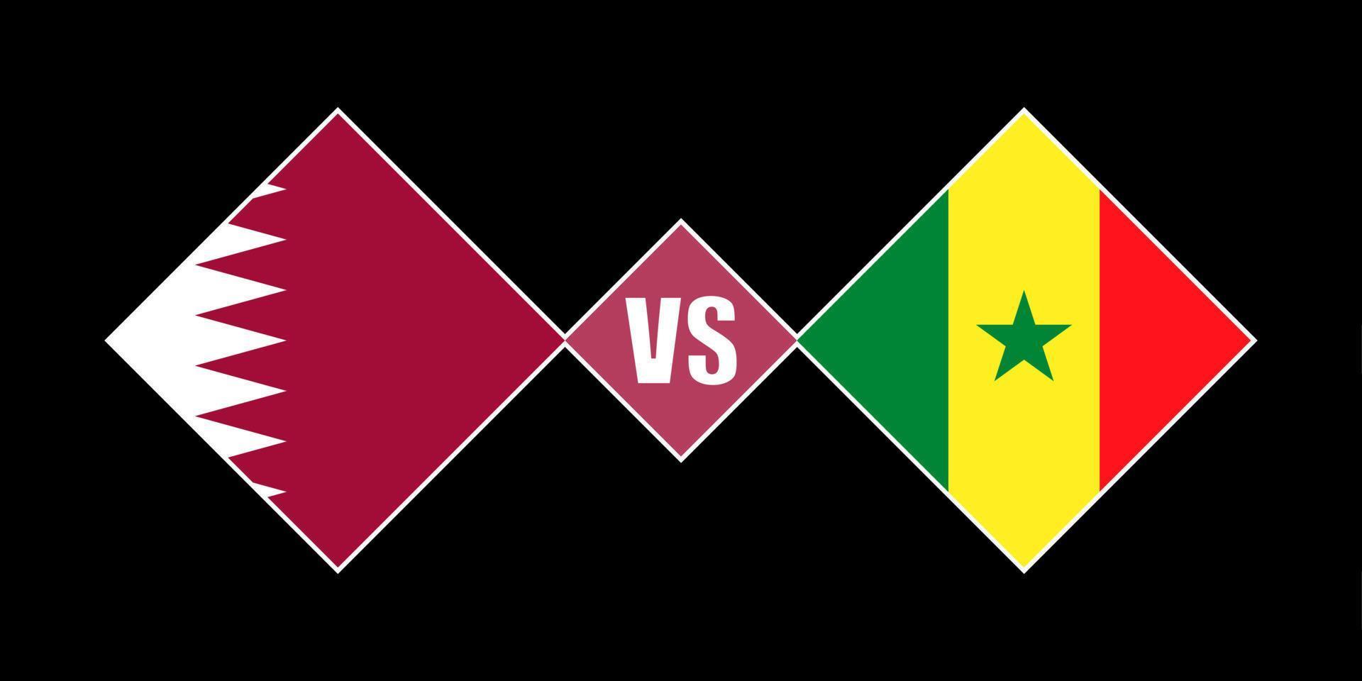 concepto de bandera de senegal vs qatar. ilustración vectorial vector