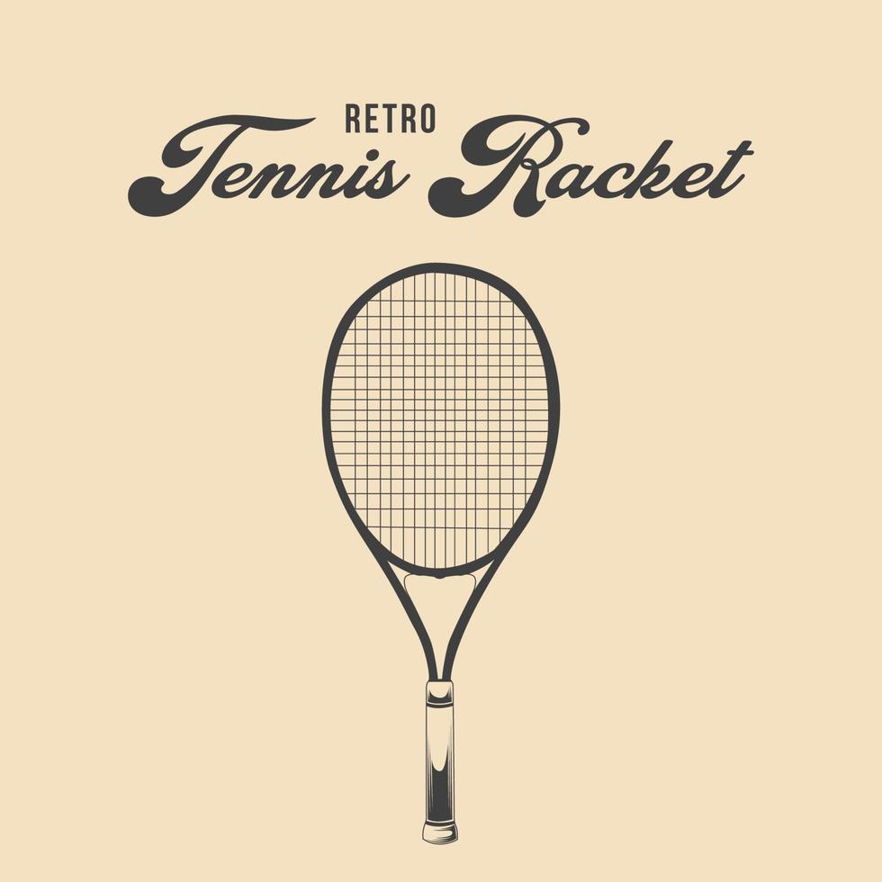 ilustración de stock de vector de raqueta de tenis retro