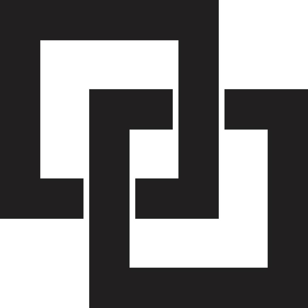 ilustración de logotipo cuadrado cruzado abstracto en estilo moderno y minimalista vector