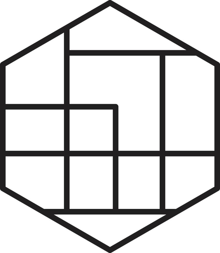 Abstract hexagon logo illustration in trendy and minimal style vector