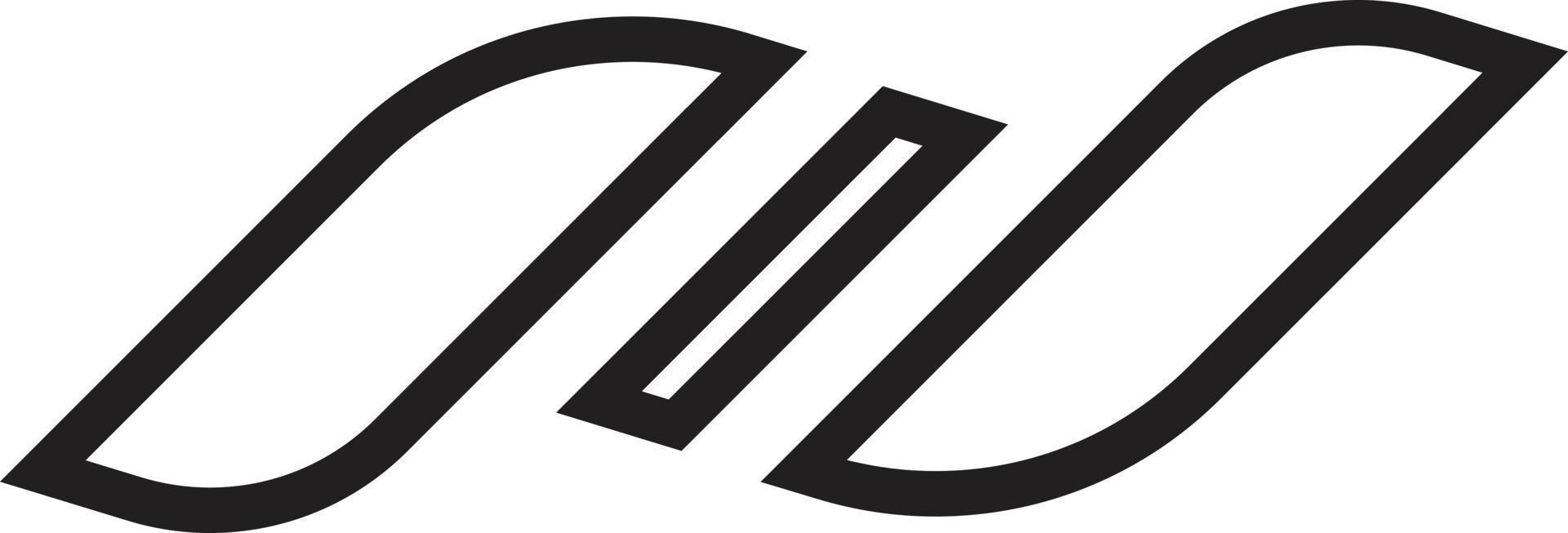 ilustración abstracta del logotipo de tres líneas en un estilo moderno y minimalista vector