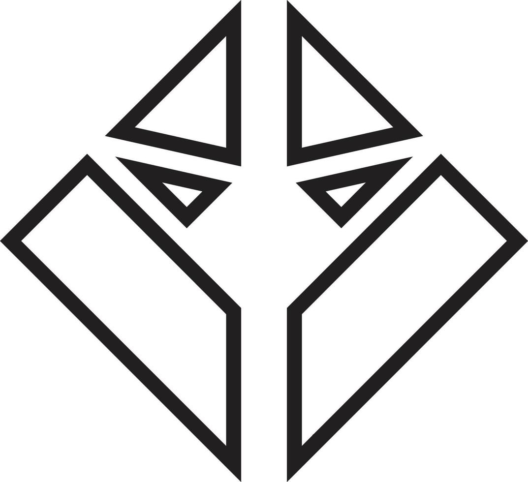 Abstract square logo illustration in trendy and minimal style vector