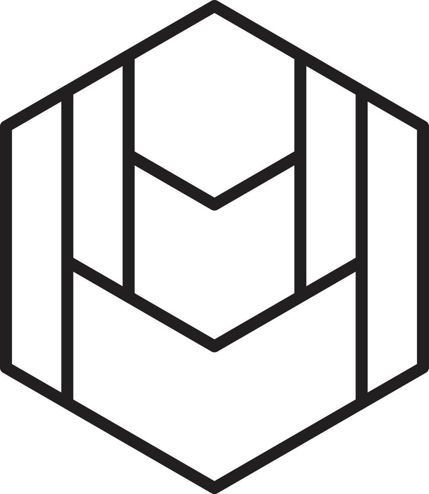 Abstract hexagon logo illustration in trendy and minimal style vector