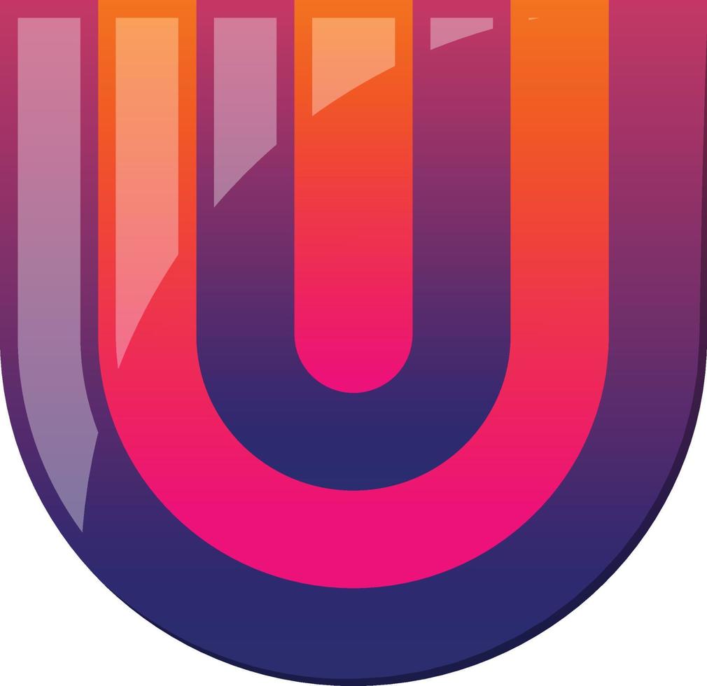 Abstract letter U logo illustration in trendy and minimal style vector