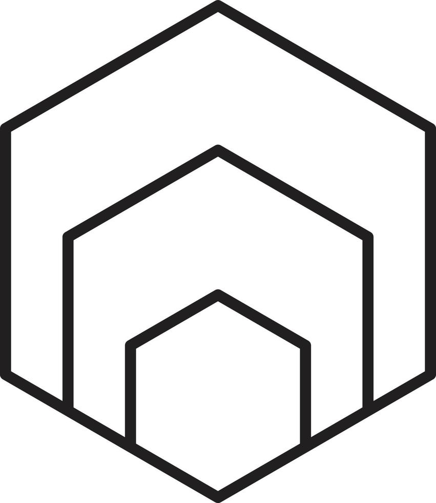 Abstract hexagon logo illustration in trendy and minimal style vector