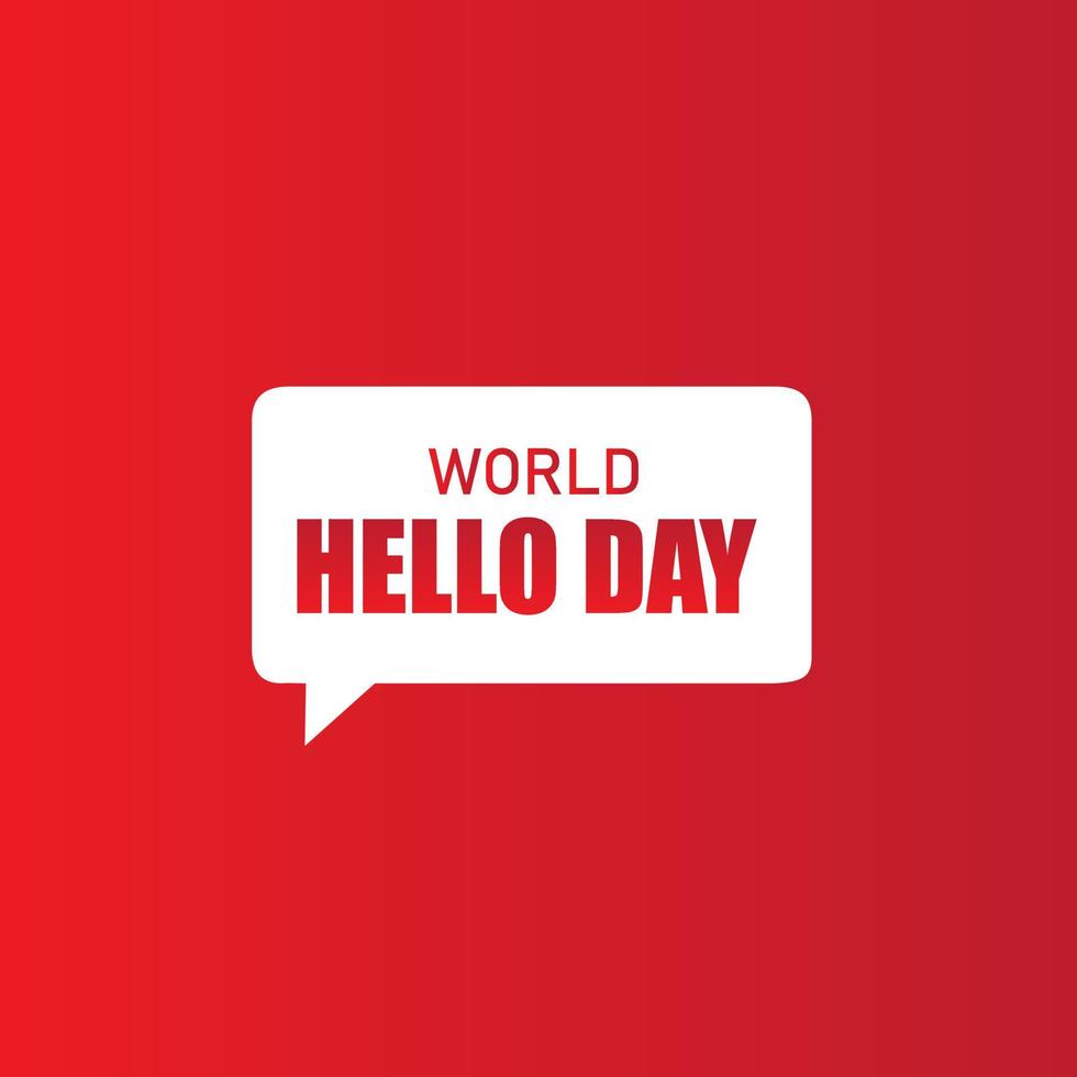 Vector illustration World Hello Day. Simple and Elegant Design