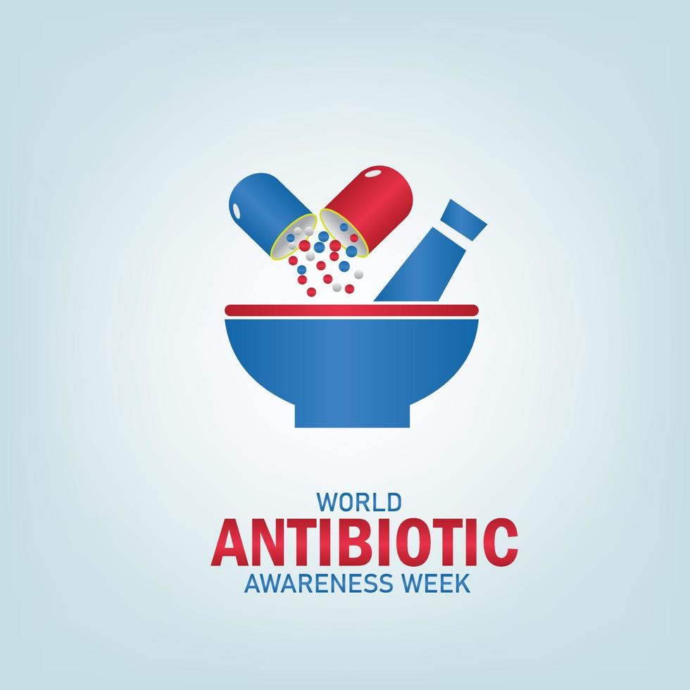 Vector illustration of World Antibiotic Awareness Week. Simple and Elegant Design