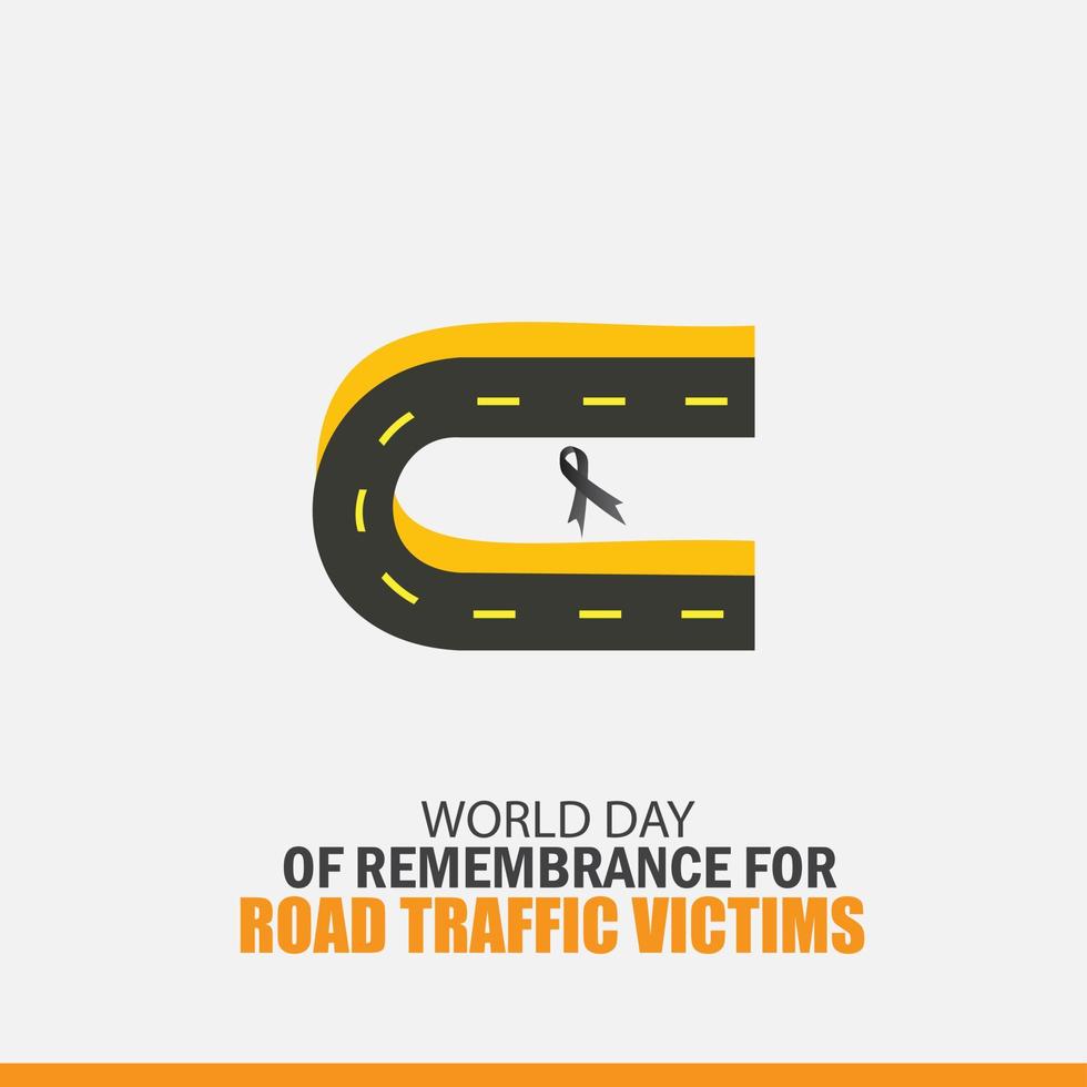 Vector illustration of the commemoration of the world's traffic victims day. Simple and elegant design