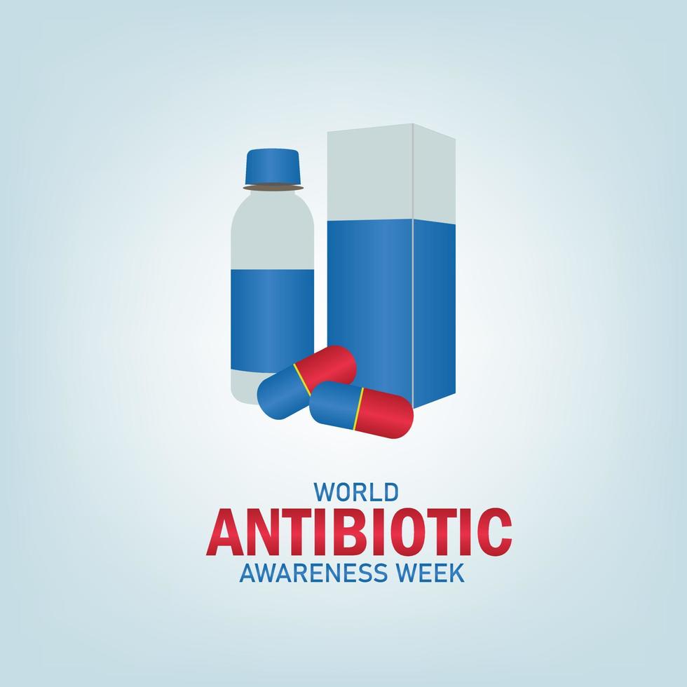 Vector illustration of World Antibiotic Awareness Week. Simple and Elegant Design