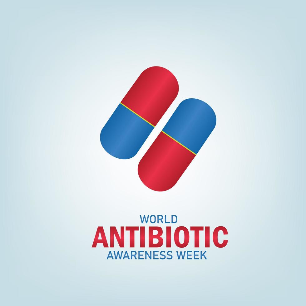 Vector illustration of World Antibiotic Awareness Week. Simple and Elegant Design