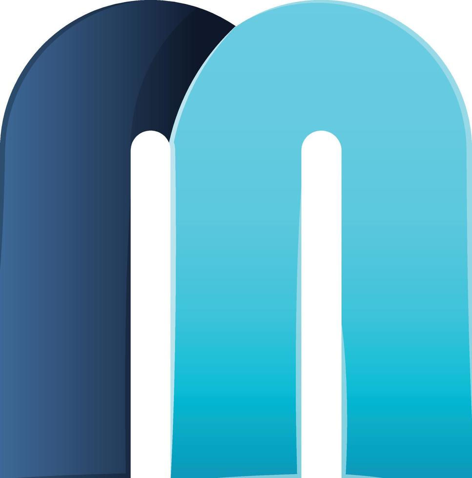 Abstract letter M logo illustration in trendy and minimal style vector