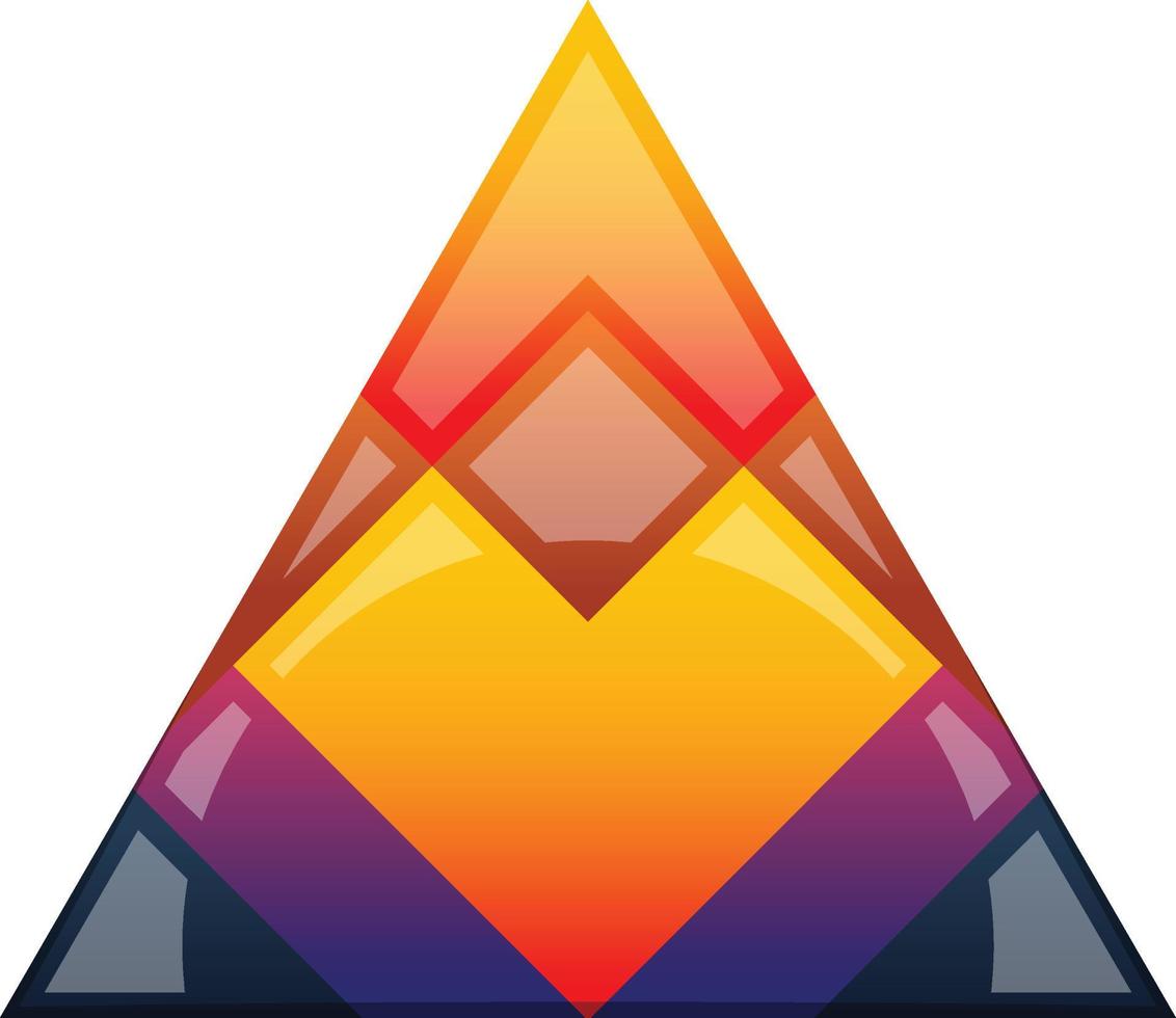 Abstract pyramid triangle logo illustration in trendy and minimal style vector