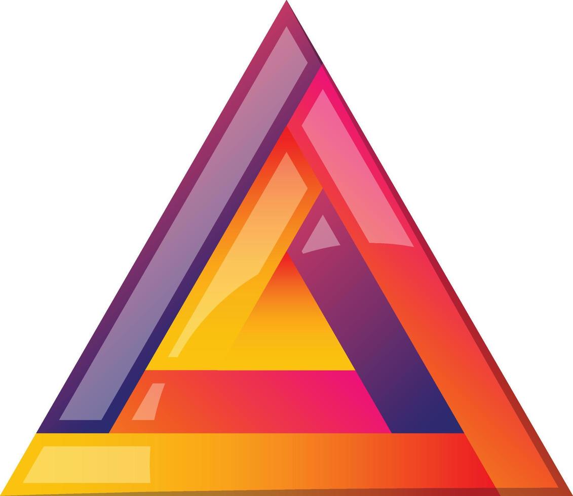 Abstract pyramid triangle logo illustration in trendy and minimal style vector