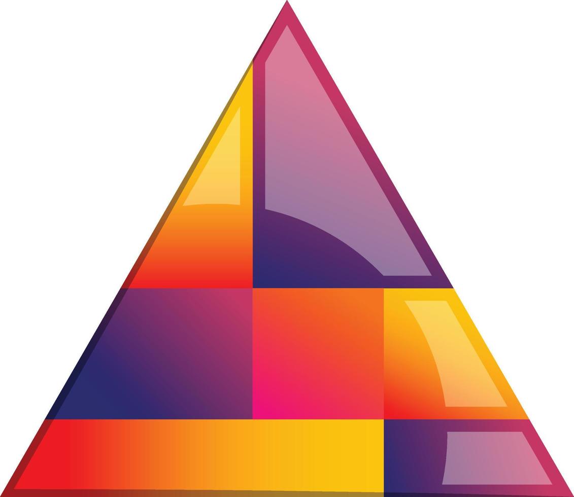 Abstract pyramid triangle logo illustration in trendy and minimal style vector