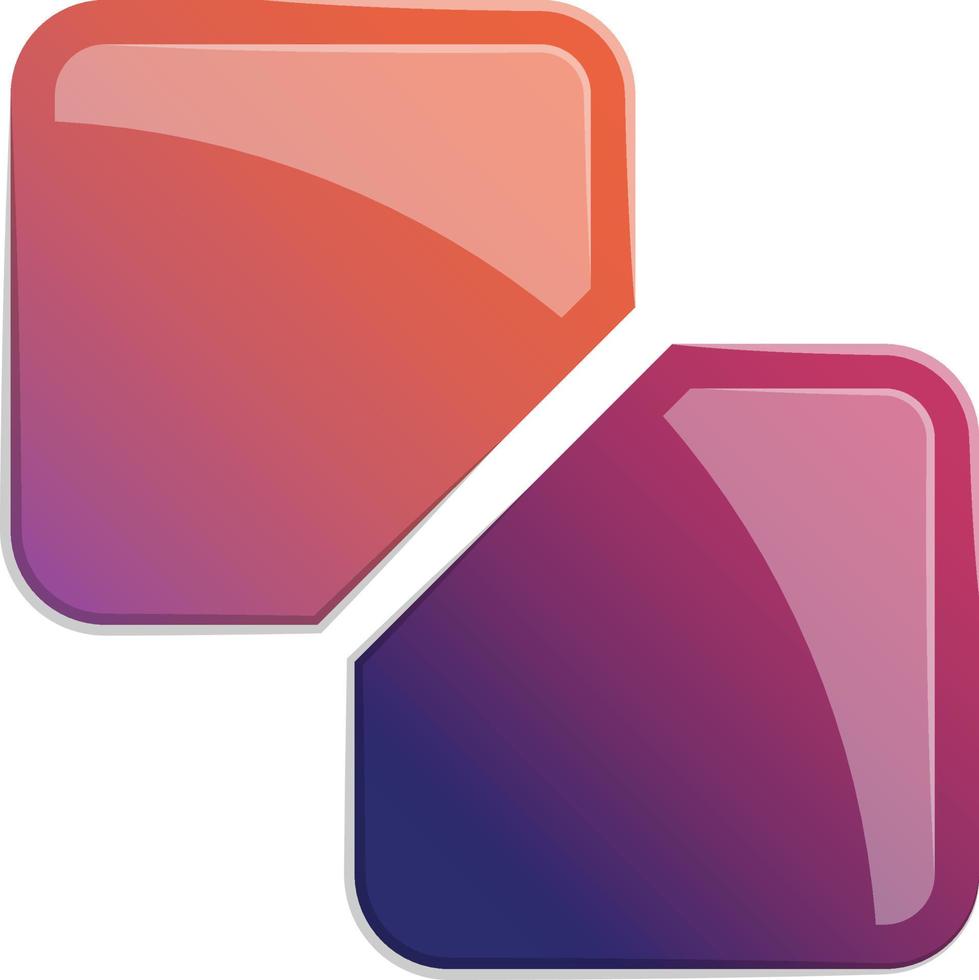 Abstract layers square logo illustration in trendy and minimal style vector