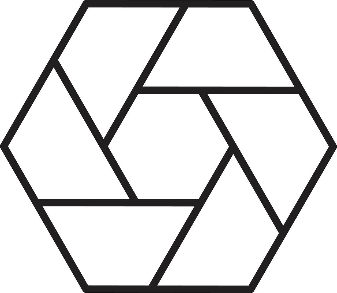 Abstract hexagon and circle logo illustration in trendy and minimal style vector