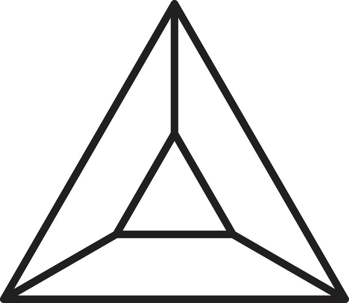 Abstract pyramid triangle logo illustration in trendy and minimal style vector