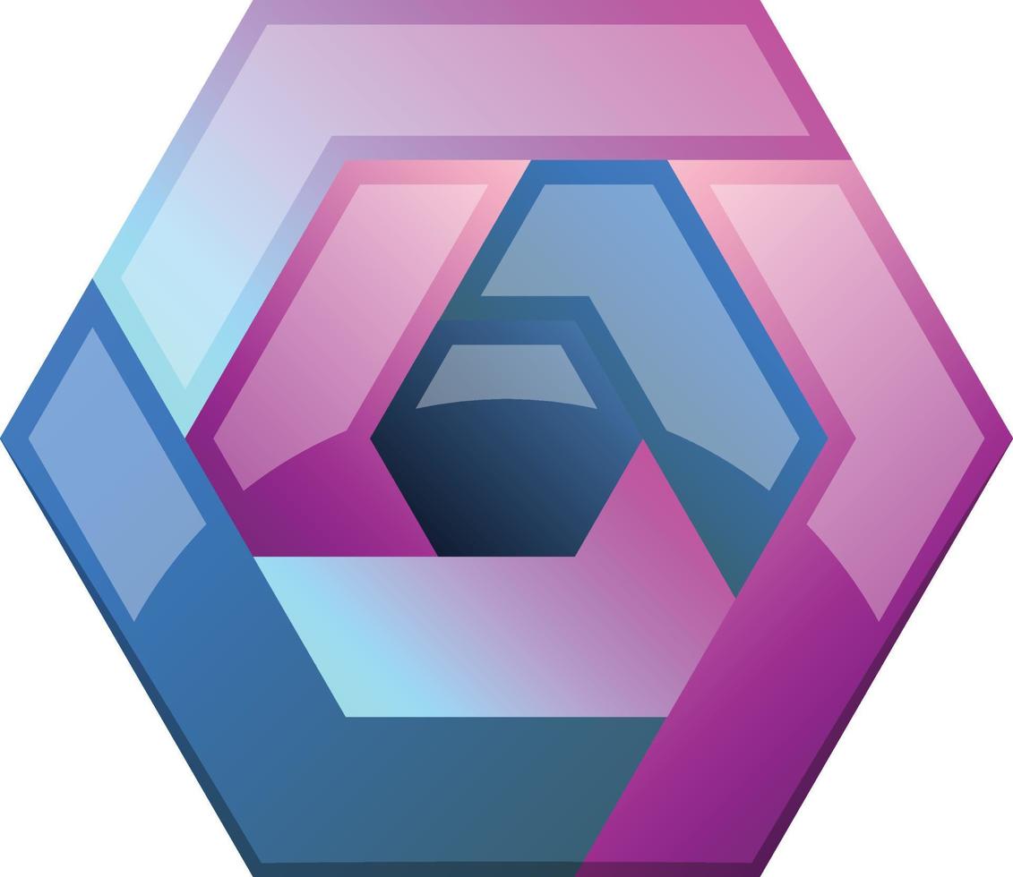 ilustración abstracta del logotipo del hexágono en un estilo moderno y minimalista vector