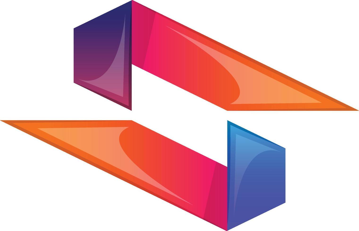 ilustración abstracta del logotipo de dos líneas en un estilo moderno y minimalista vector