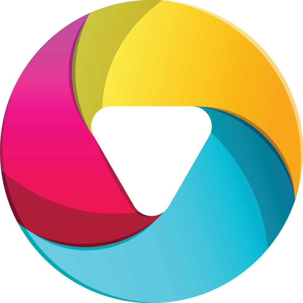 Abstract circle logo with holes illustration in trendy and minimal style vector