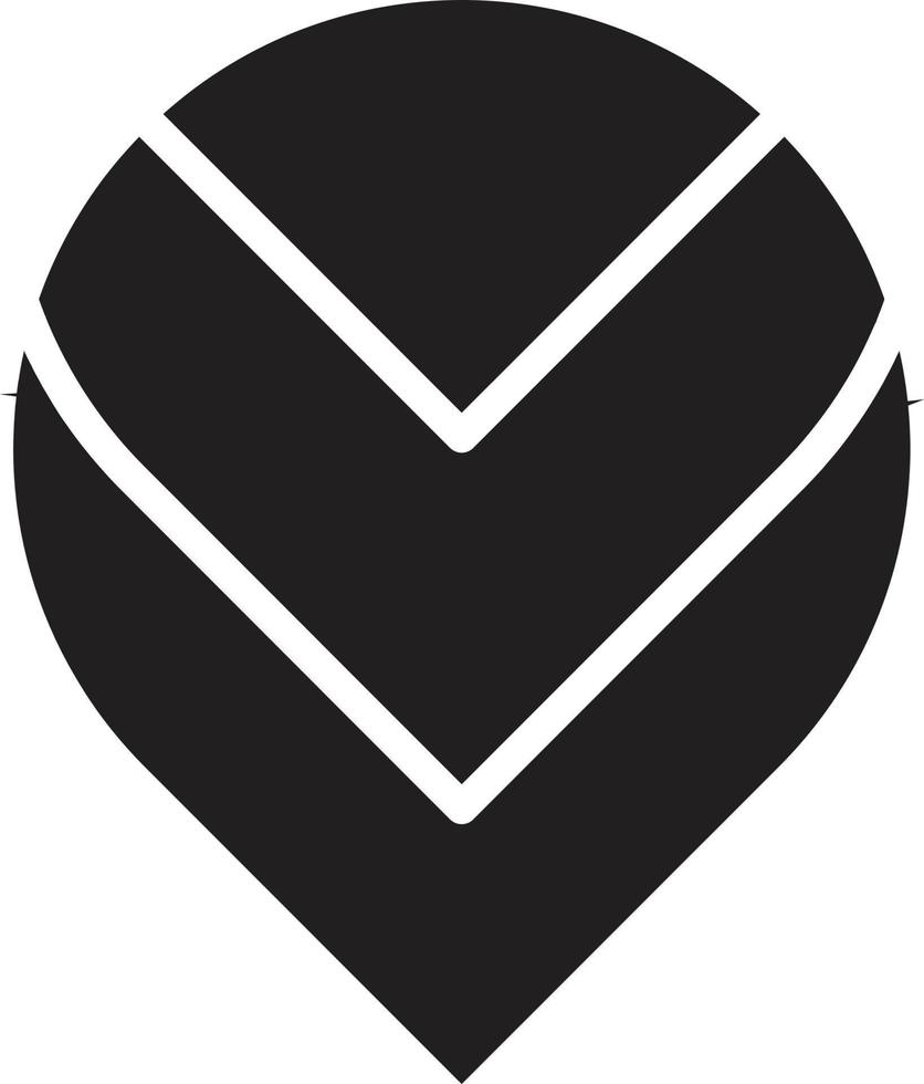 Abstract location pin logo illustration in trendy and minimal style vector