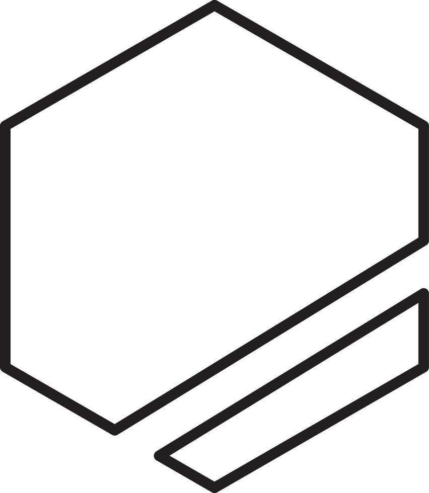 Abstract hexagon logo illustration in trendy and minimal style vector