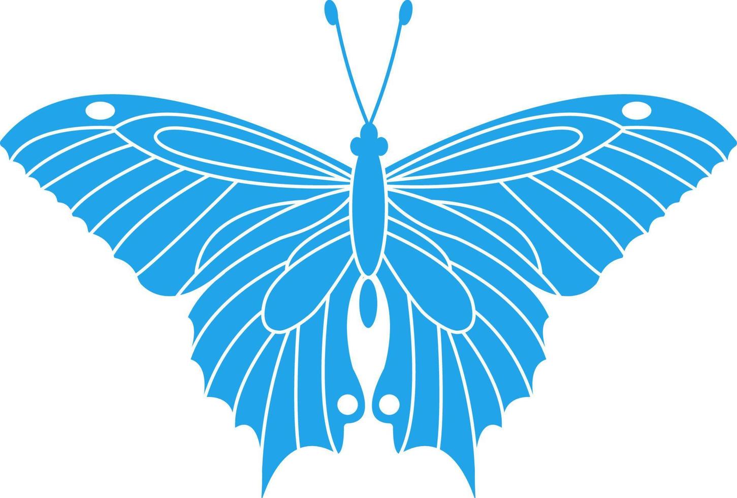 mariposa azul aislado en blanco vector