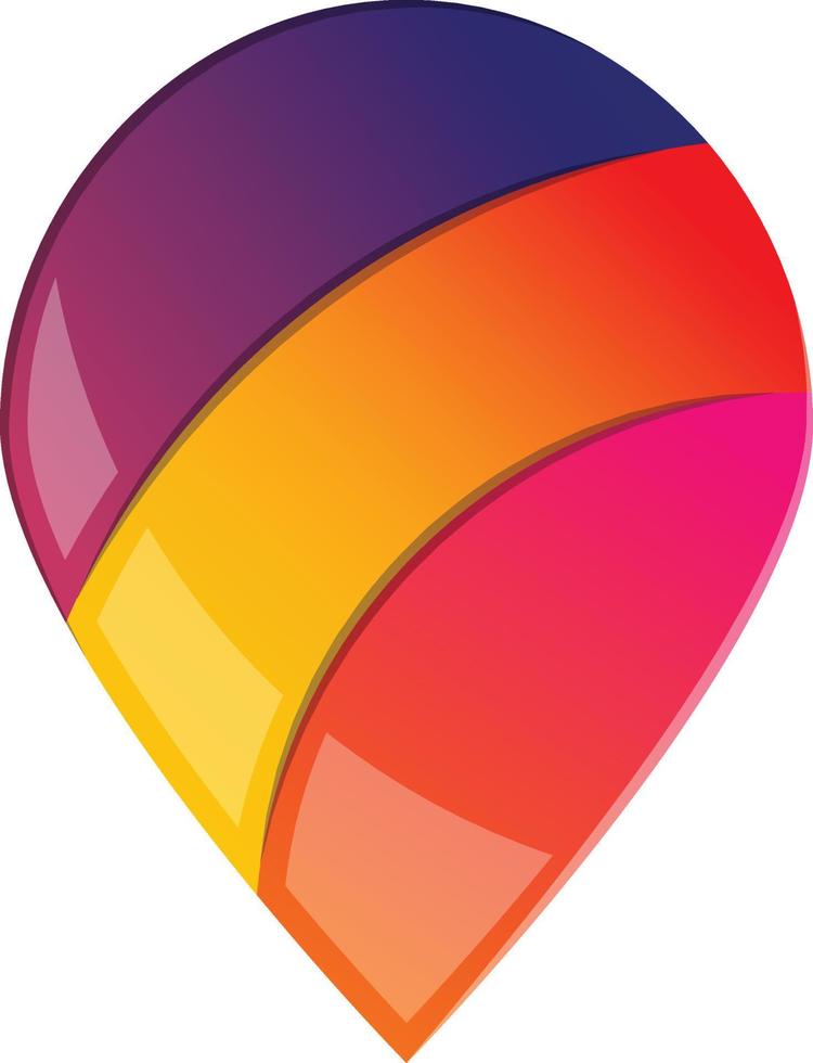 Abstract location pin logo illustration in trendy and minimal style vector