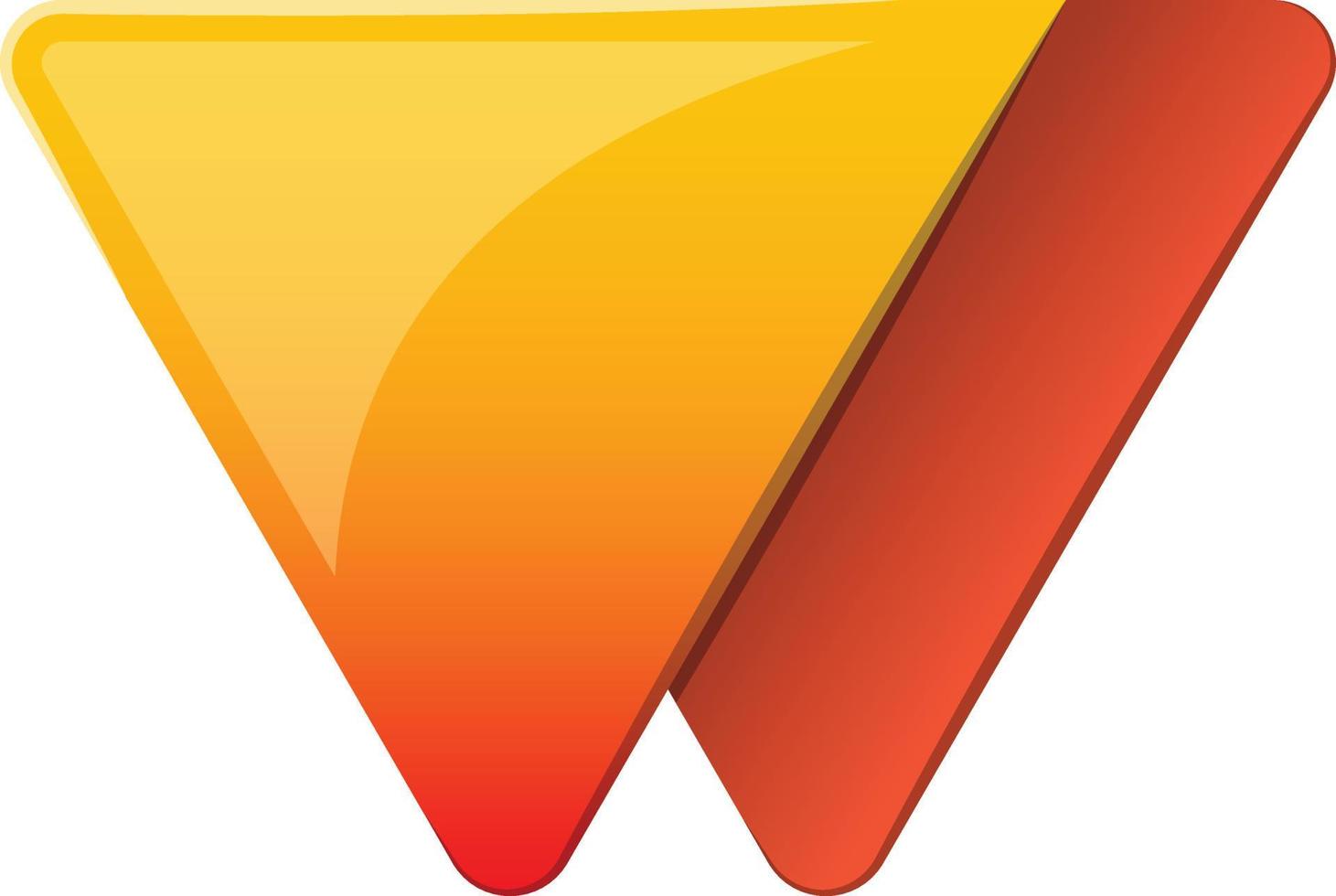 ilustración de logotipo de triángulo doblado abstracto en estilo moderno y minimalista vector