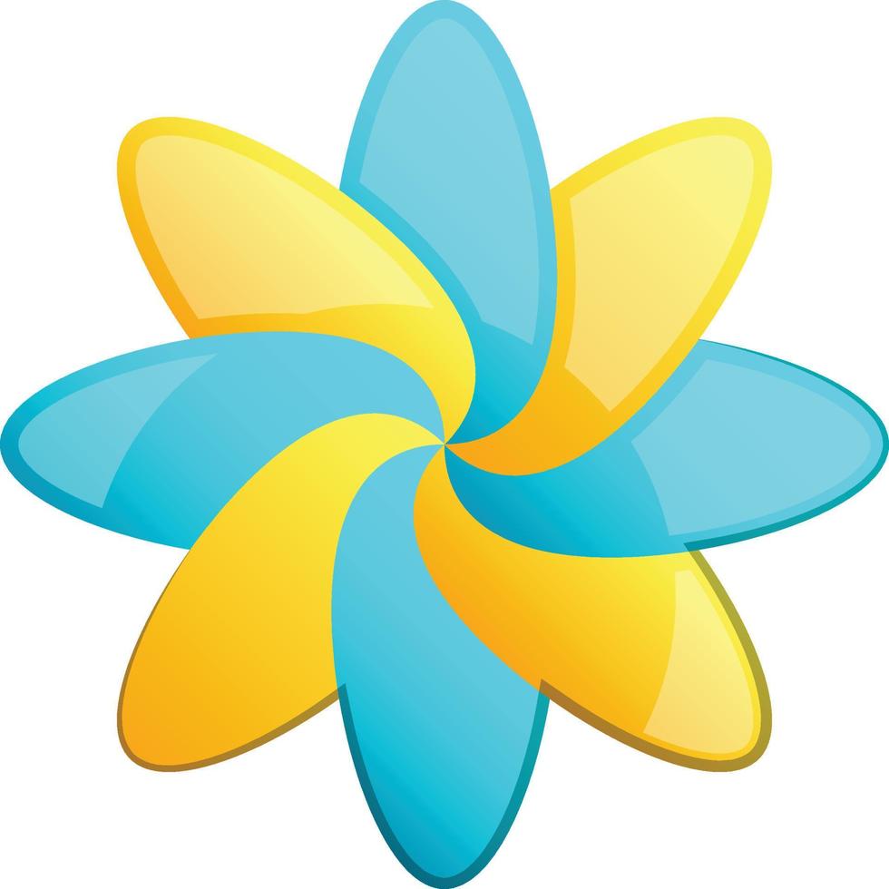 ilustración abstracta del logotipo de la flor de ocho pétalos en un estilo moderno y minimalista vector
